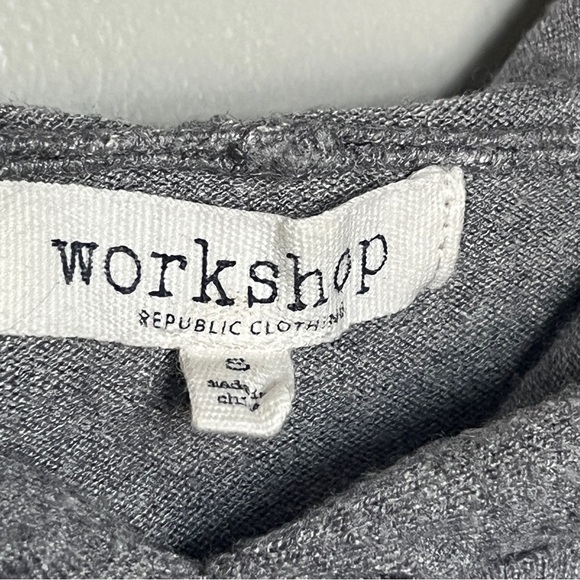 Workshop Republic Clothing Drawstring Cotten Hoodie Sweatshirt Grey Small - Picture 6 of 10